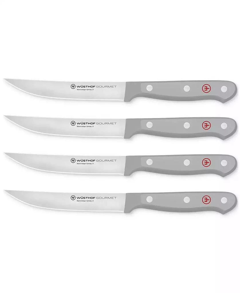 Wusthof Gourmet Gray 4-Piece Steel Steak Knife Set 1