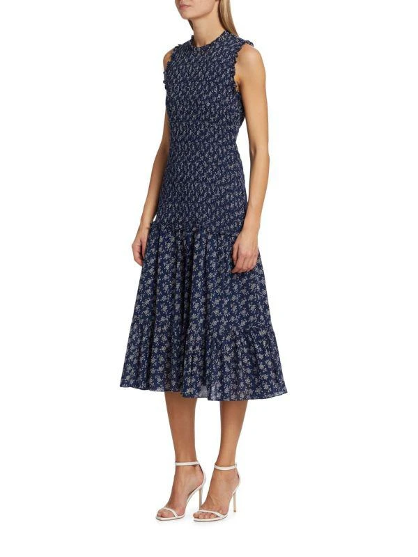 VERONICA BEARD Verena Floral Tiered Midi Dress 1