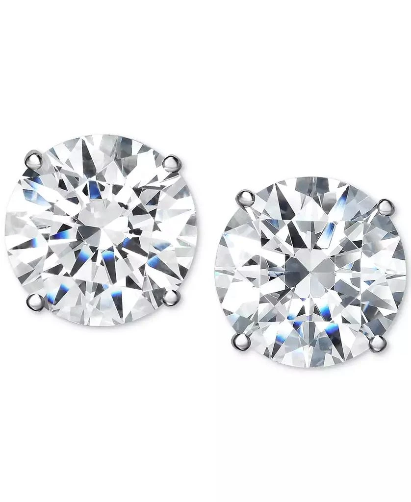 Arabella Cubic Zirconia Stud Earrings in 14K White Gold 1