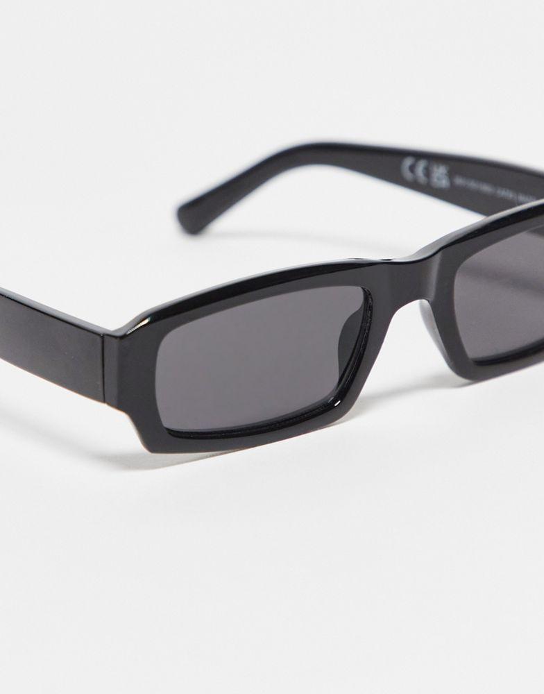 Pull&Bear Pull&Bear bold rectangular sunglasses in black