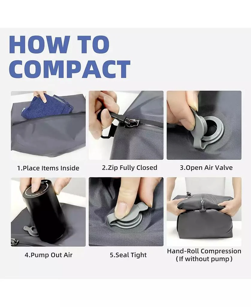 Urbanmax 17" Vacuum Compression Storage Bags with Pump - Waterproof Organizer for Travel & Closet 5