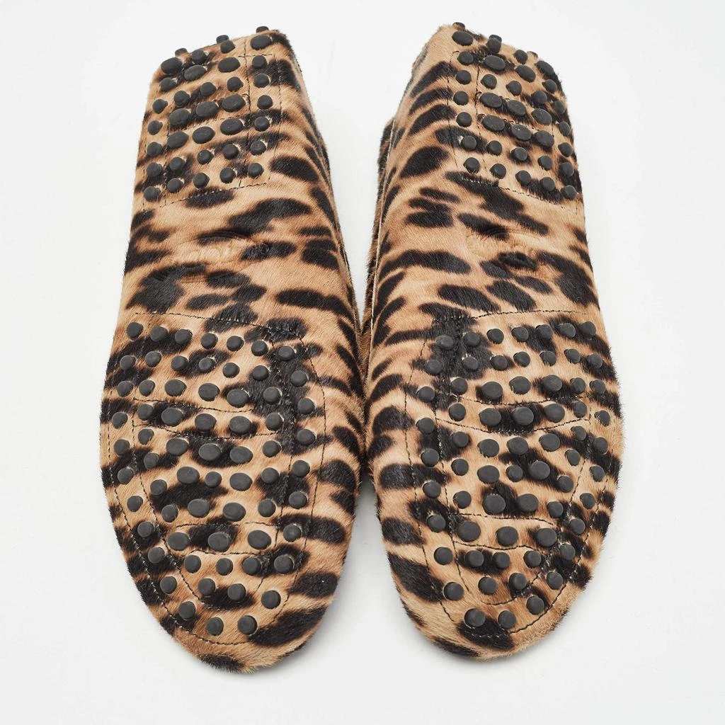 Tod's Tod's Brown/Beige Animal Print Calf Hair Penny Loafers Size 36 6