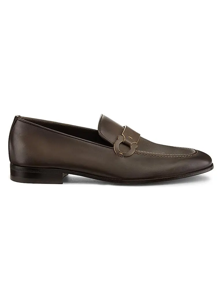 Ferragamo Men\'s Bentley Gancini Bit Suede Moccasins Safari Tan Size 10.5E Salvatore Ferragamo Men main image 4