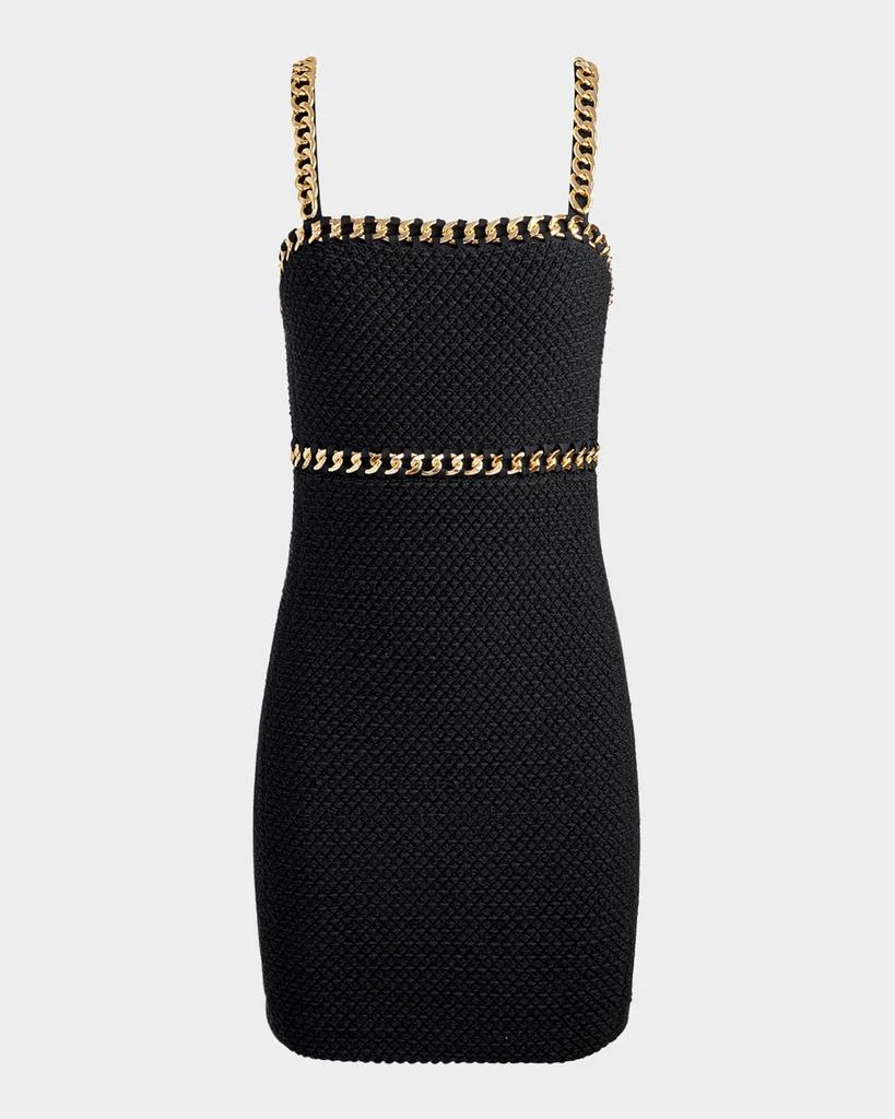 Alice + Olivia Kelly Chain-Trim Tweed Mini Dress 1