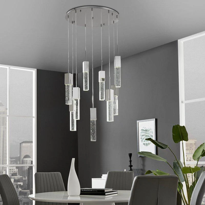 Finesse Decor Sparkling Night Chandelier 9 Light LED Spiral 2