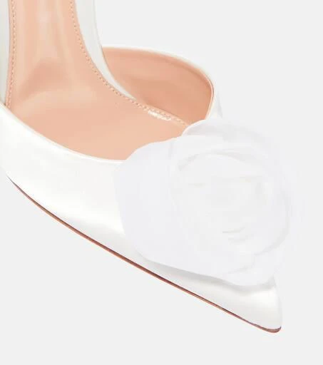 Gianvito Rossi Flower-embellished satin pumps 6