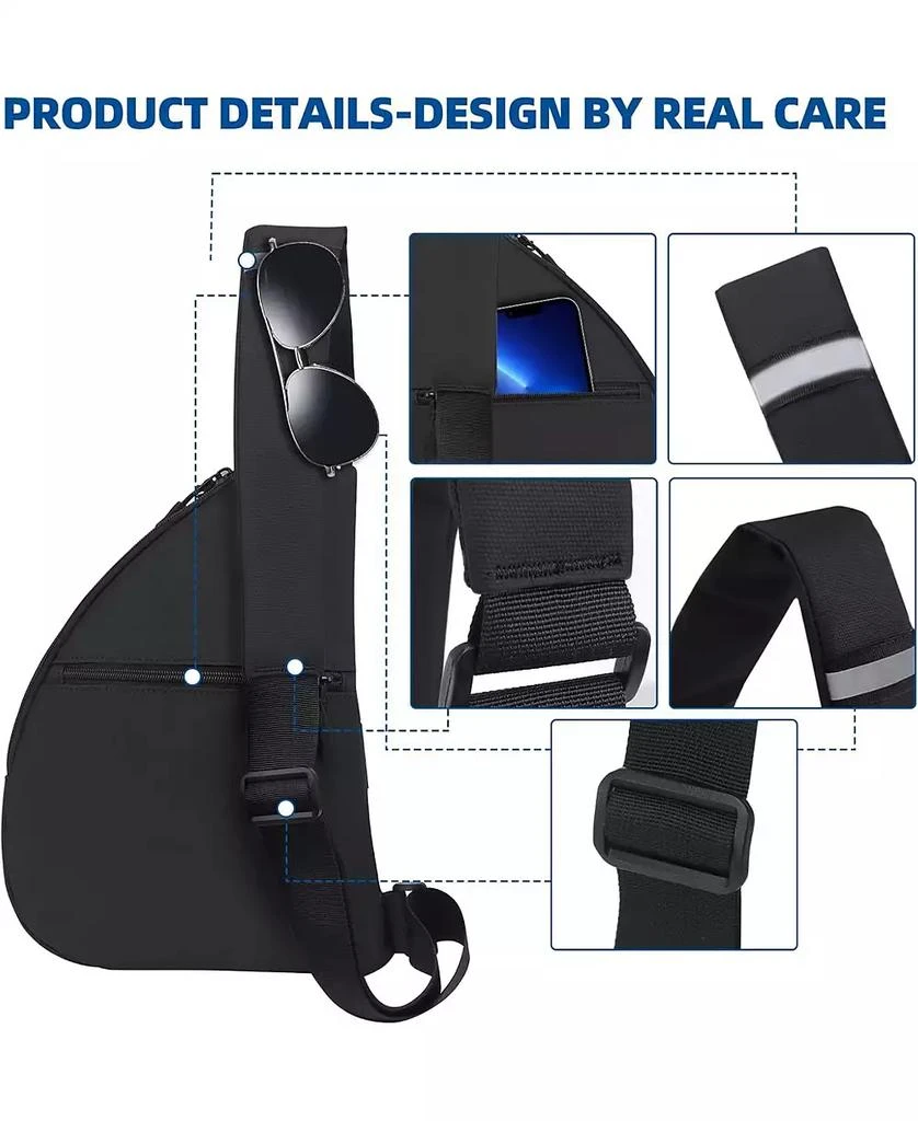 Urbanmax Anti Theft Travel Bag, Crossbody Bags Chest Sling Bag Purses for Women Men Black Right 2