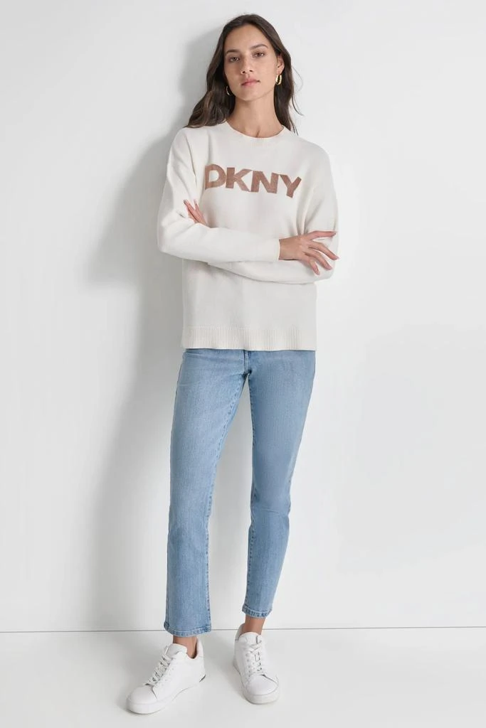 DKNY SEQUIN LOGO EMBELLISHED SWEATER 3