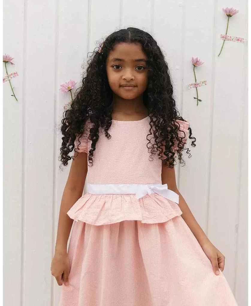 Hope 
Henry Little Girls Organic Seersucker Ruffle Sleeve Peplum Dress 2