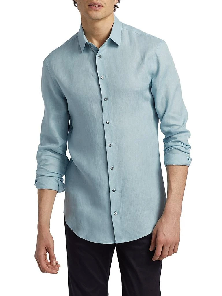 Giorgio Armani Linen Button-Front Shirt 3