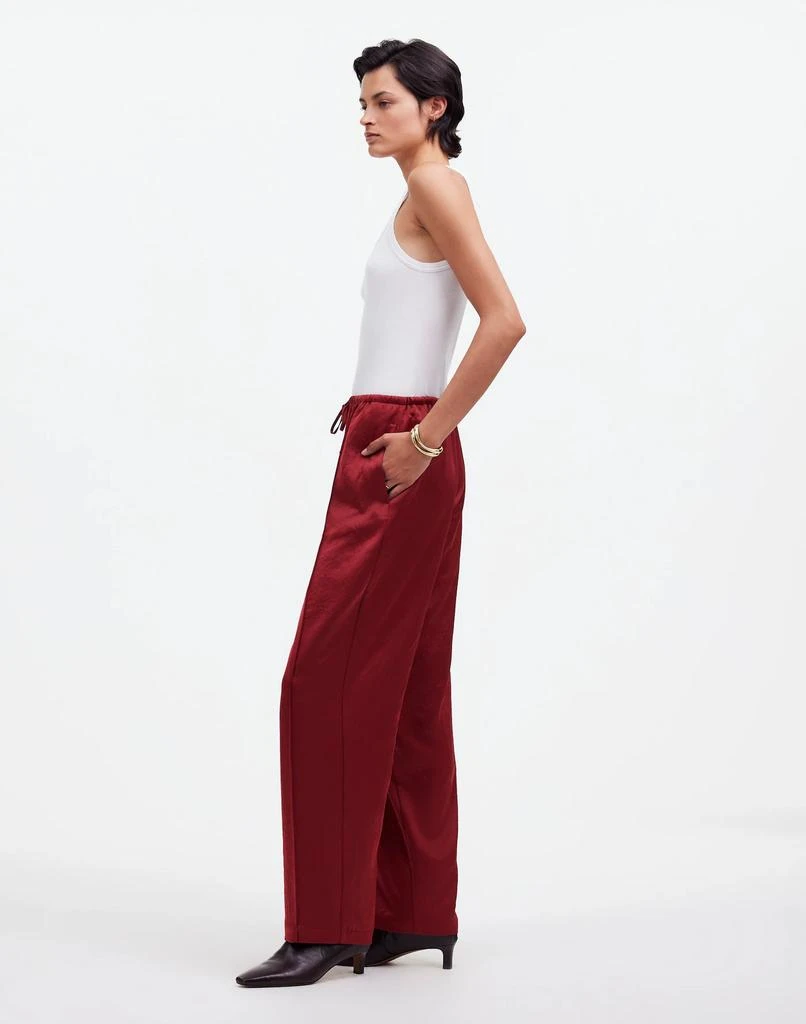 Madewell Tall Pintucked Slim Pull-On Pants in Satin 3