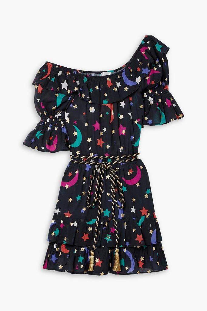 MIGUELINA Lux printed cotton-poplin mini dress