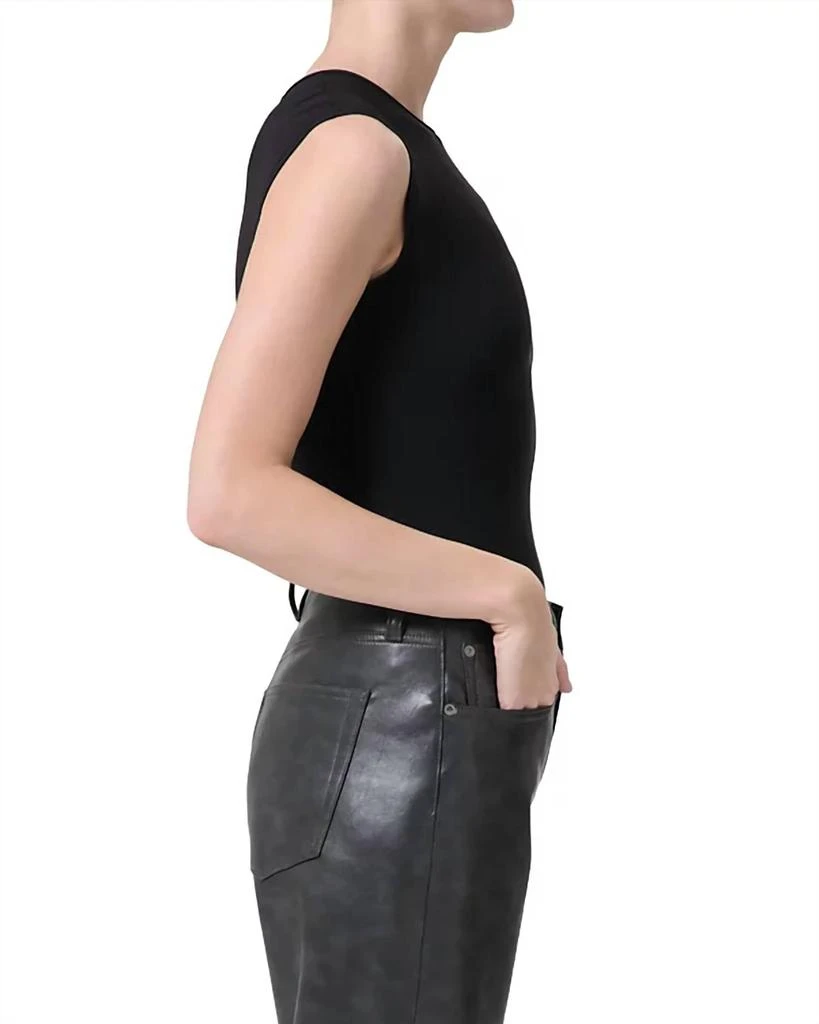 AGOLDE Aura Sleeveless Bodysuit In Aluminum Black 2