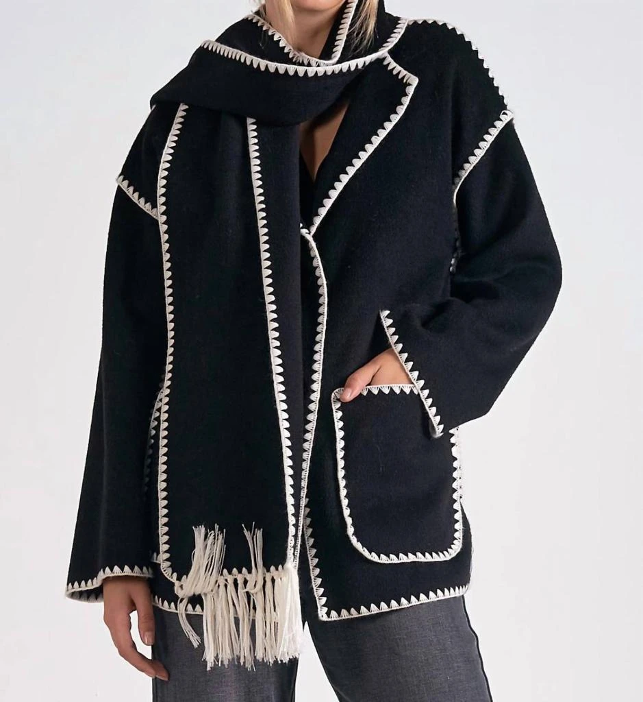 Elan Elan - Jacket with Top Stitch 3