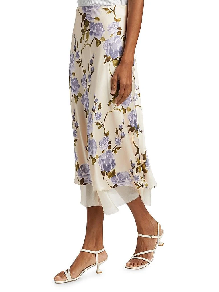 CAMI NYC Genoa Silk Chiffon-Trimmed Midi-Skirt 4