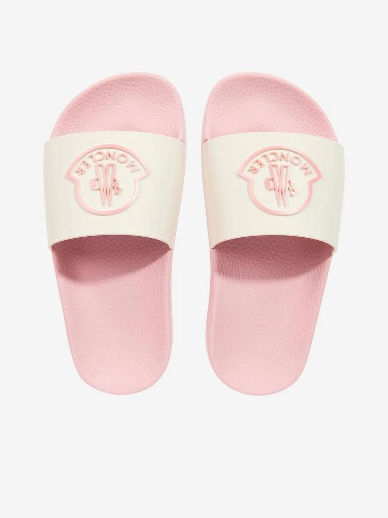 Moncler Moncler Enfant Kids Petit Basile Logo Sliders in Pink 4