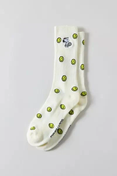 Urban Outfitters Peanuts Snoopy Tennis Embroidery Crew Sock 1