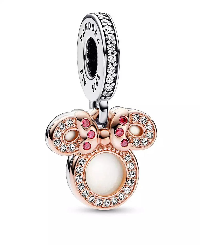 PANDORA Cubic Zirconia Disney Minnie Mouse Silhouette Double Dangle Charm 1