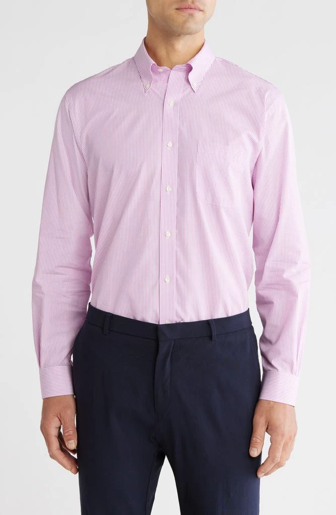 Brooks Brothers Men's Regular Fit Stripe Button-Down Dress Shirt - Pink - Casual shirts