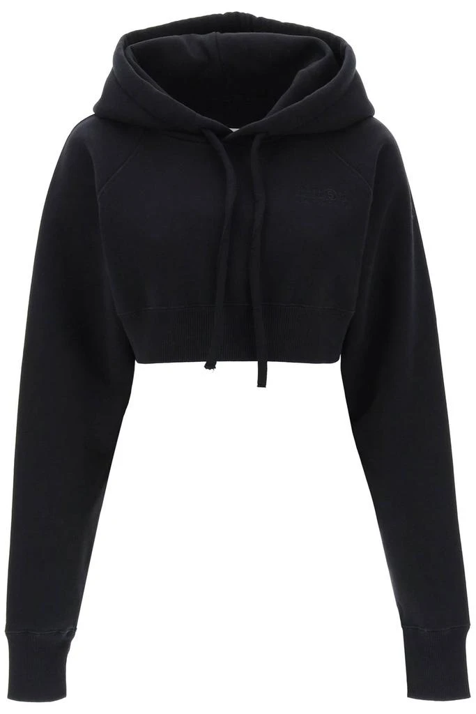 MM6 Maison Margiela Cropped Hoodie With Numeric Logo 1