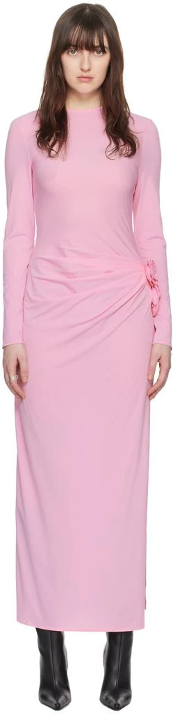 pink dress white flowers Pink & White Wrist Corsage Wedding Party Flower  Rinlong Flower