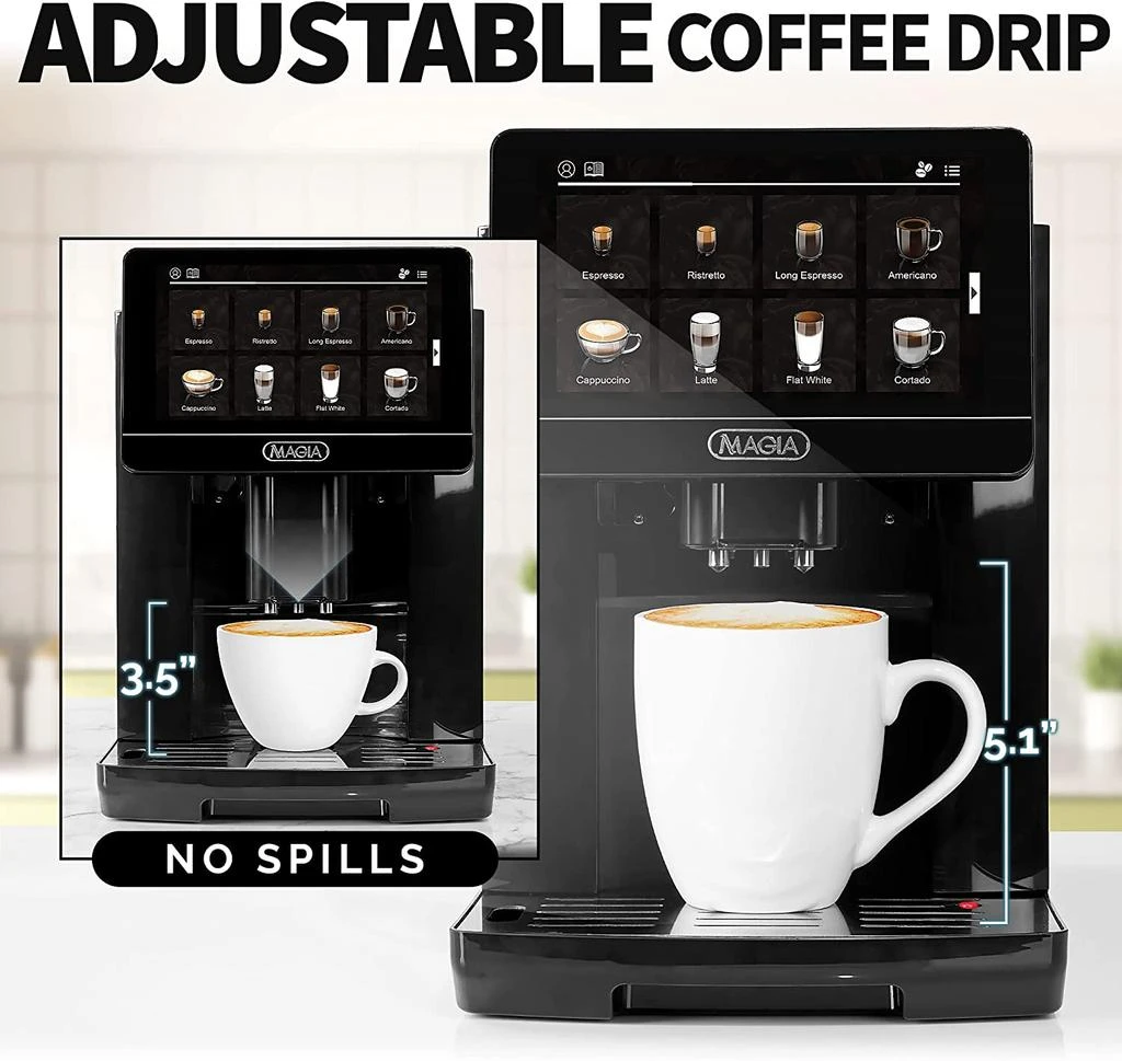 Zulay Kitchen Super Automatic Coffee Espresso Machine, Espresso Coffee Maker With Easy To Use 7” Touch Screen, 20 Coffee Recipes, 10 User Profiles 4