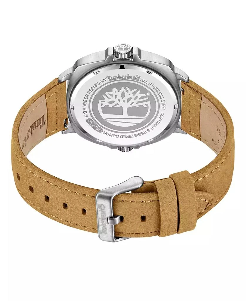 Timberland Men's Williston Three Date Hand Wheat Genuine Leather Strap Watch, 44mm 3