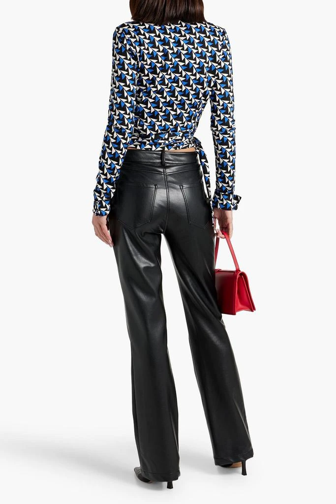 Diane von Furstenberg Bobbie cropped printed silk and cotton-blend jersey wrap top 3