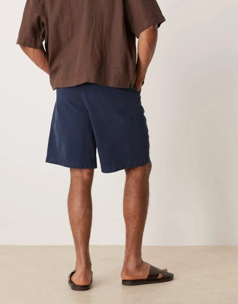 ASOS ASOS DESIGN mid length double pleated short in navy 4