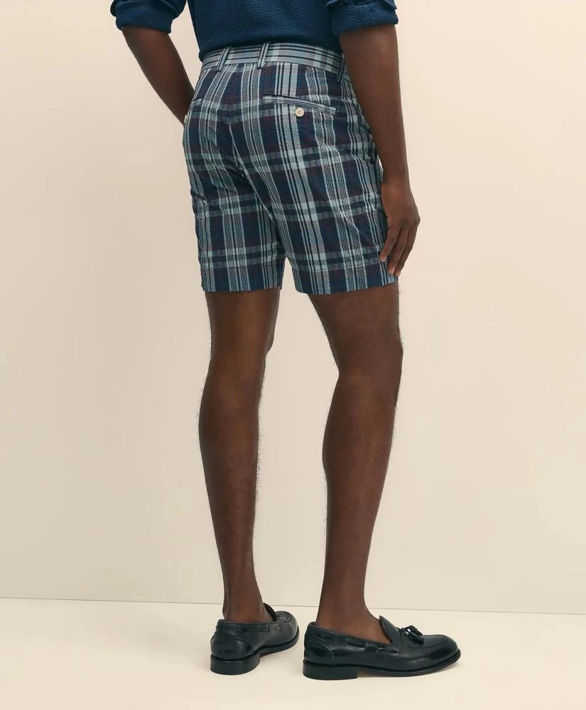 Brooks Brothers 7" Cotton Seersucker Plaid Shorts 4