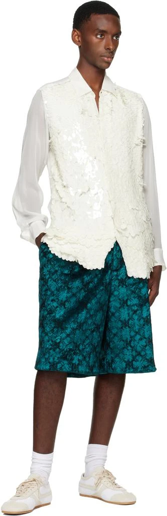 Dries Van Noten Blue Jacquard Shorts 4