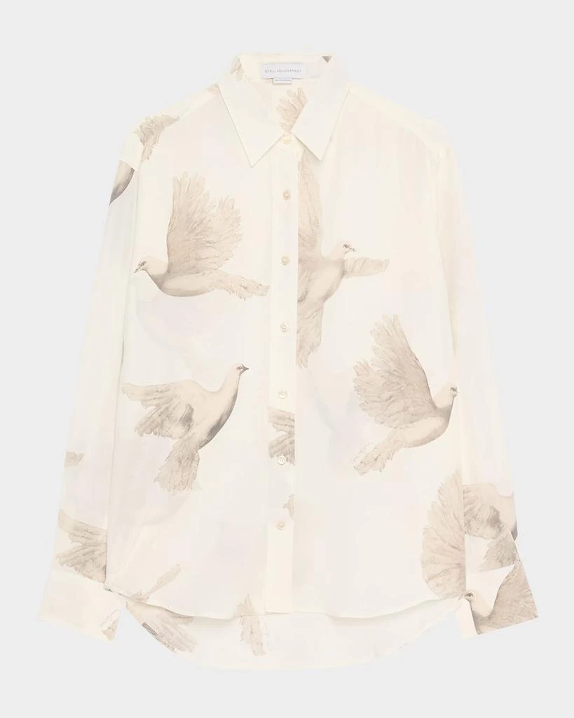 Stella McCartney Bird Print Oversized Silk Top 1