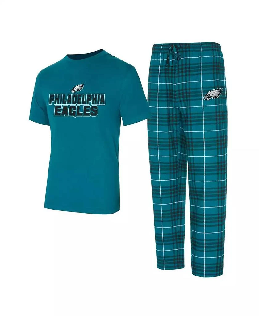 Concepts Sport Men's Midnight Green/Black Philadelphia Eagles Vector T-Shirt Flannel Pants Sleep Set 1