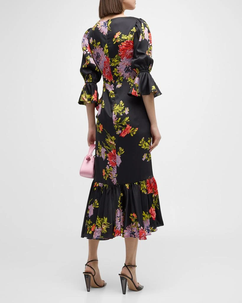 Cinq a Sept Theda Chrysanthemum-Print Faux-Wrap Midi Dress 7
