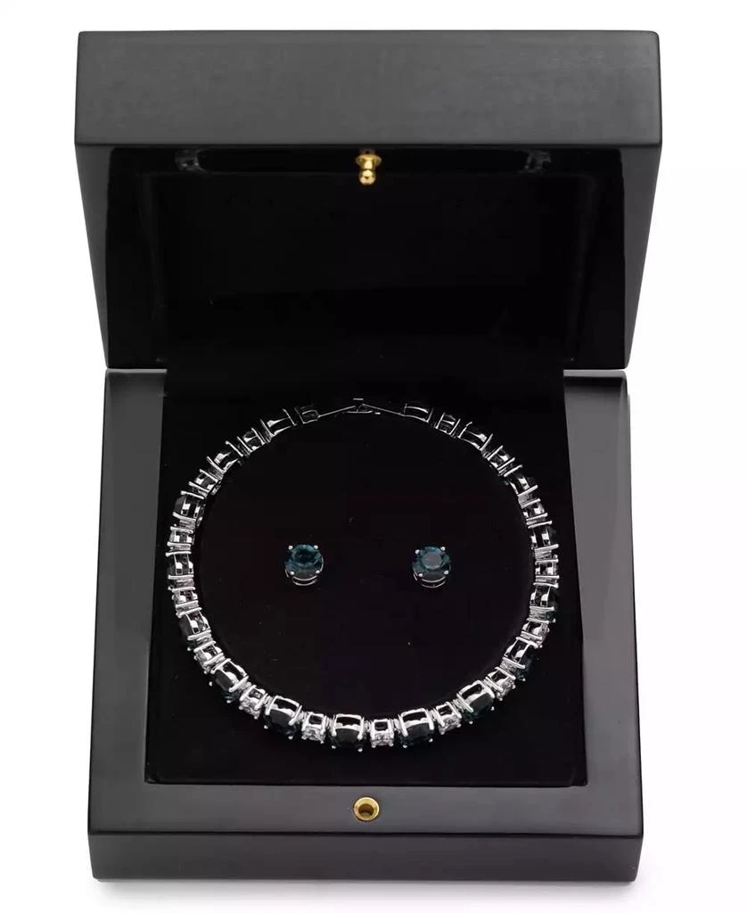Givenchy Crystal Stone Silver-Tone Flex Bracelet and Stud Earrings Set 2