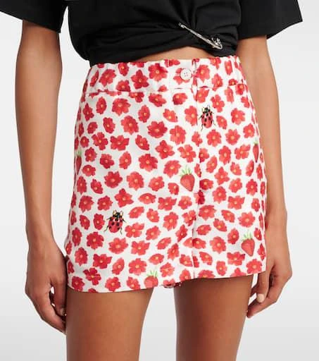 Versace Floral printed silk twill shorts 4