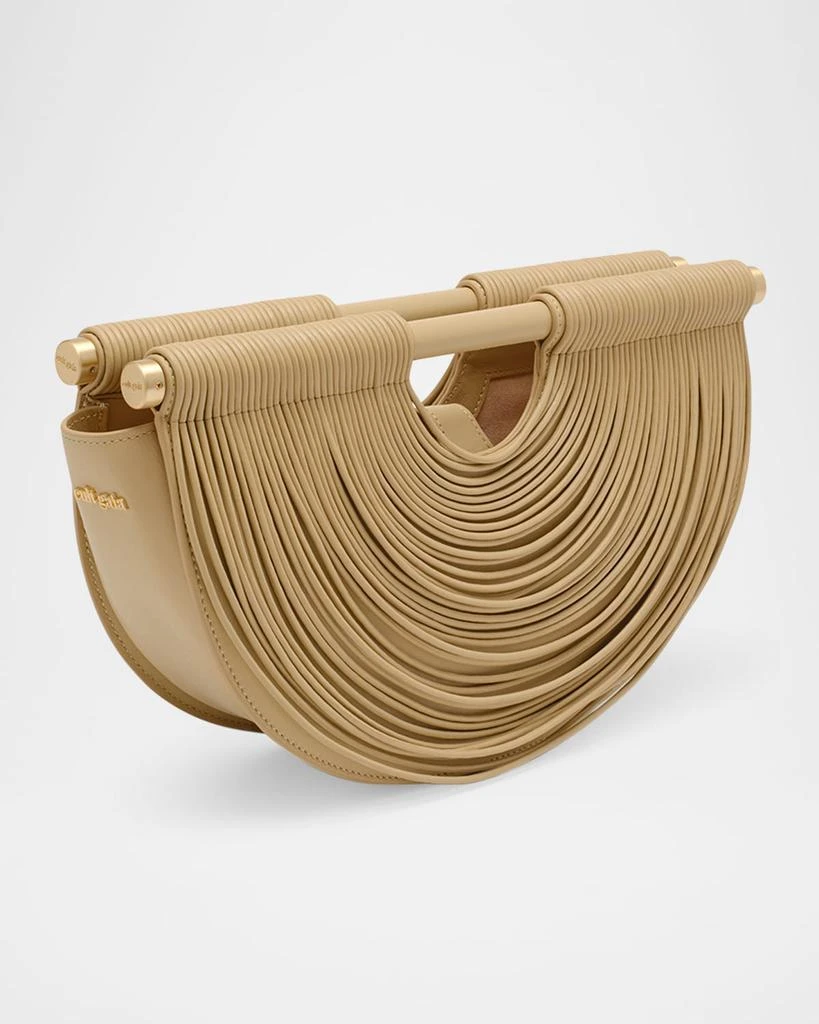 Cult Gaia Lou Draped Leather Clutch Bag 3
