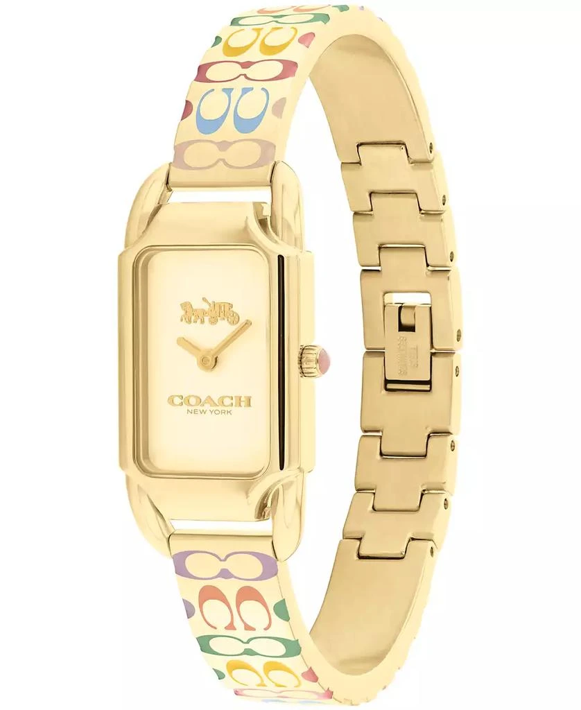 COACH Women's Cadie Rainbow Gold-Tone Stainless Steel Bangle Bracelet Watch 17.5mm x 28.5mm 2