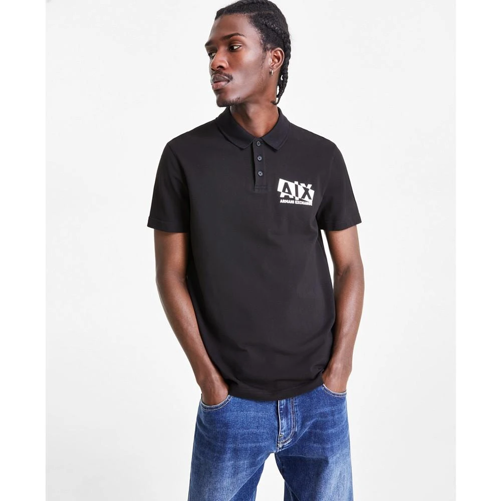 Armani Exchange Men's Short Sleeve Broken Logo Polo Shirt, Created for Macy's 1
