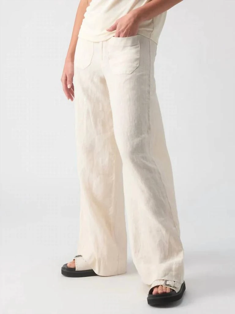 Sanctuary The Linen Marine Wide Leg Pant In Birch 2