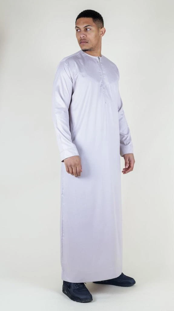 Arabic Thobes Men
s Beige Thobe Robe Satin Emirati Islamic Jubba Eid Slim Fit