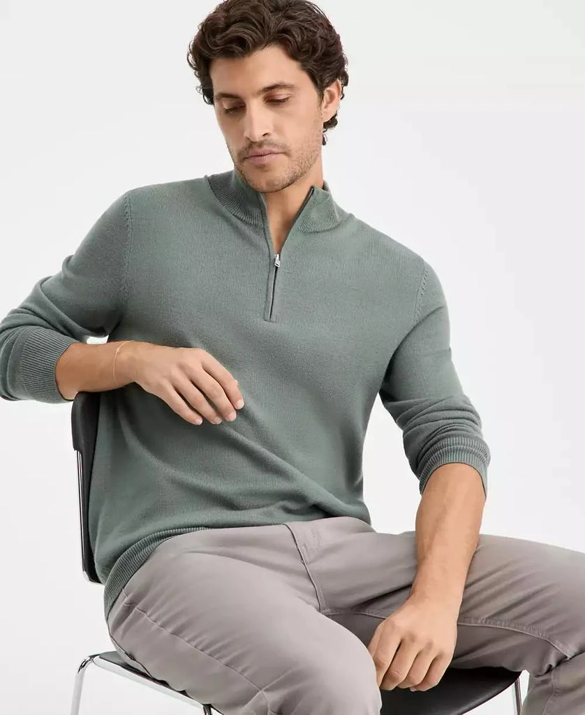 Alfani Men's Long-Sleeve Half-Zip Merino Sweater, Created for Macy's 6