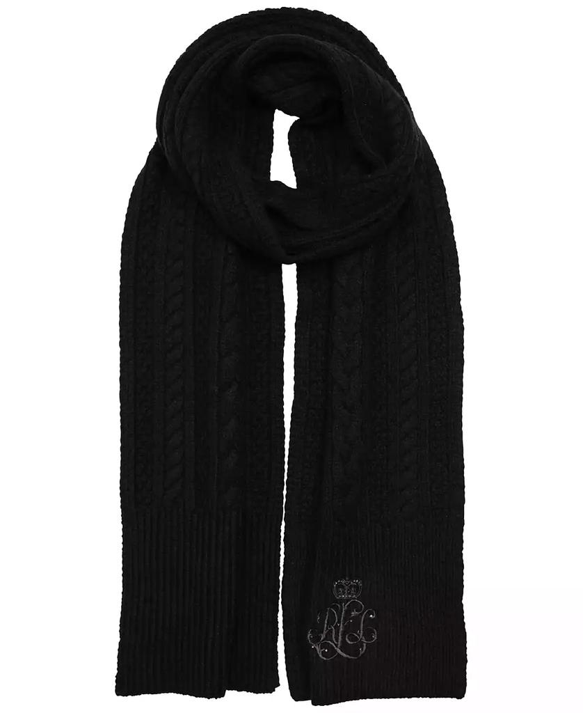 Ralph Lauren Cable Scarf with Direct Embroidery and Stones