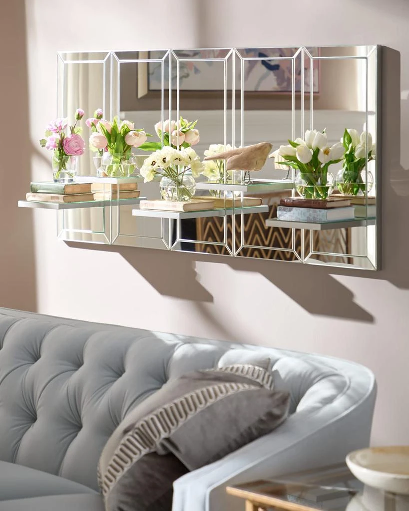 Neiman Marcus Horizontal Mirrored Wall Shelves 2
