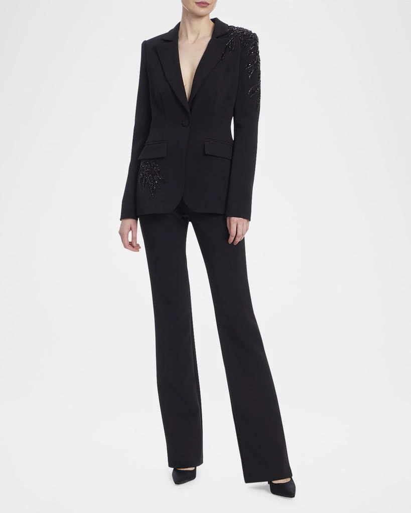 Badgley Mischka Single-Button Bead Embellished Jacket 2