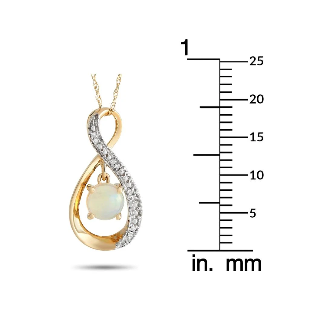 Non Branded 14K Yellow Gold 0.03ct Diamond and Opal Pendant Necklace PD4-15537YOP 3