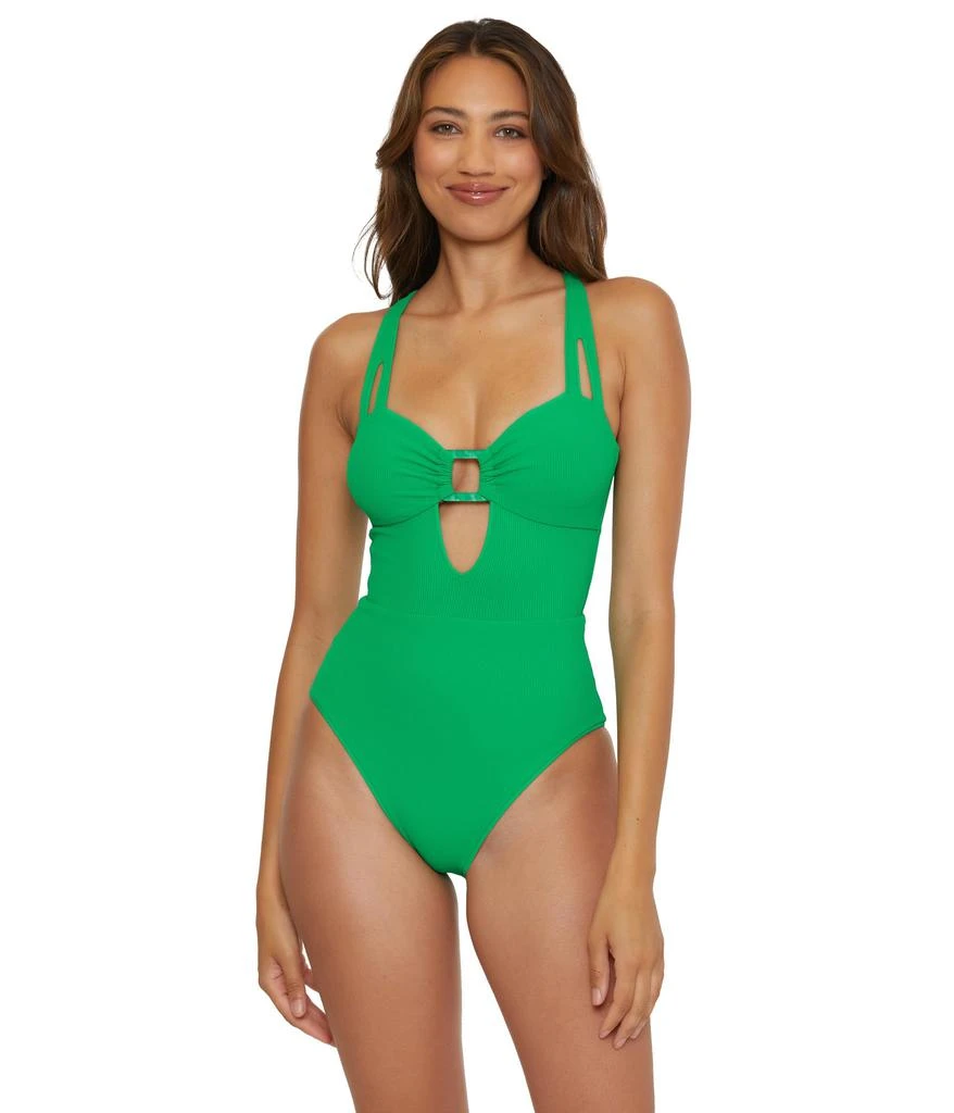 Becca Modern Edge Rib Bandeau One Piece 1