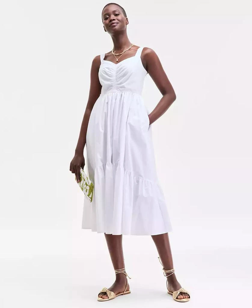 Women's Cotton Poplin Shirred Midi Dress, Exclusively at Macy's  On Sale  Now with Up to 71% Off | Discover Exclusive Deals & Savings at BeyondStyle   Authentic On 34th dress|women's fashion|dresses