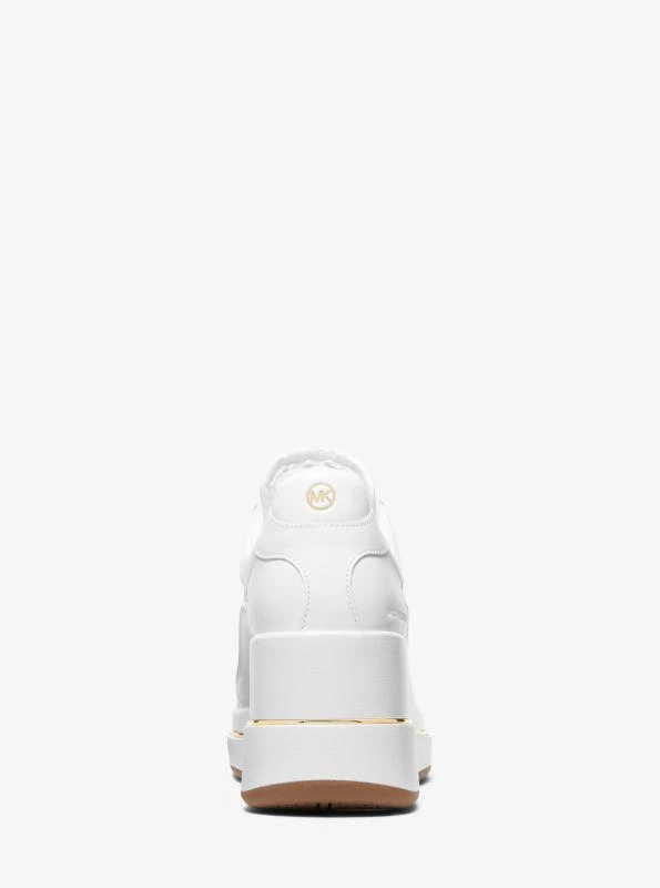 Michael Kors Emmy Leather and Mesh Wedge Trainer 4