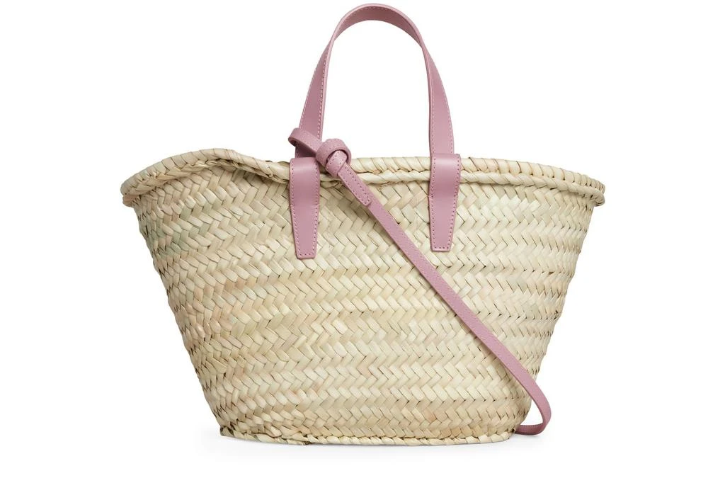 CELINE Teen Triomphe Celine classic panier in palm leaves and calfskin 3